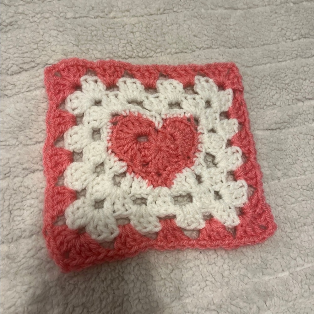 Handmade heart granny square